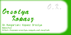 orsolya kopasz business card